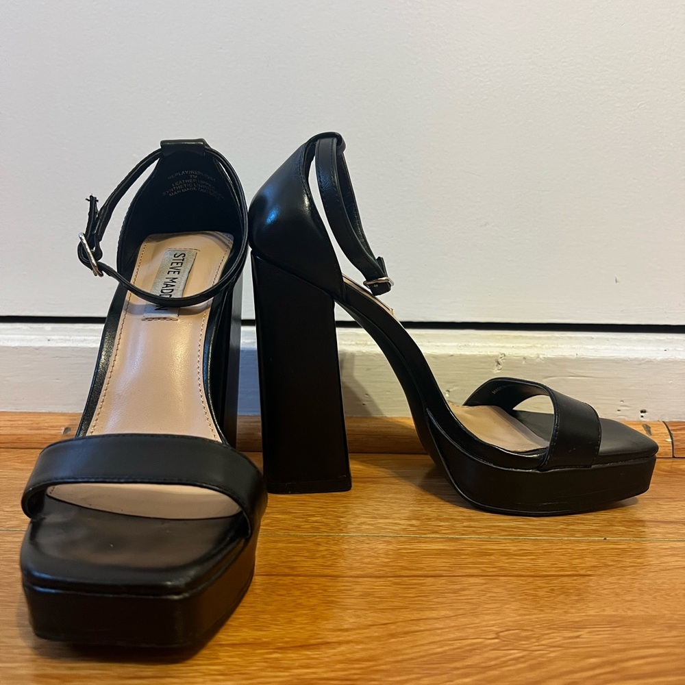 Steve Madden Black Platform Heels